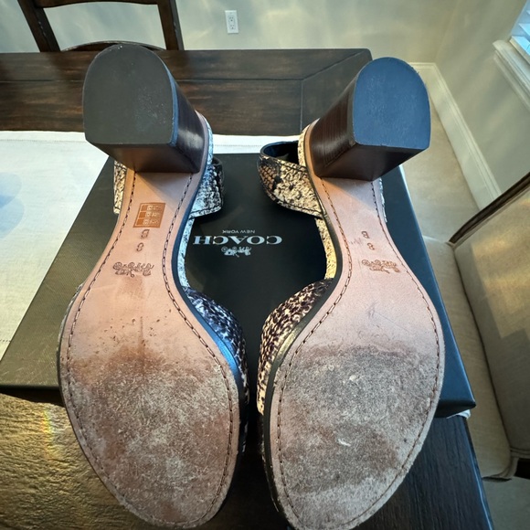 Coach sandals/heels. Size 8. Python print - Picture 6 of 6